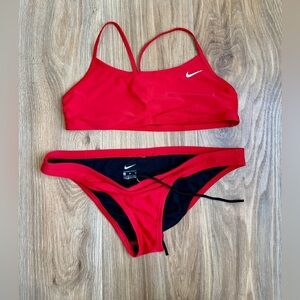Nike Women’s Red Two-Piece Bikini Top L / Bottom XL EUC